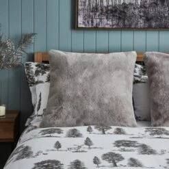 Dorma Purity Faux Fur Grey Continental Pillowcase 12 Dorma Purity Faux Fur Grey Continental Pillowcase -Lollipop 1000167076 alt01