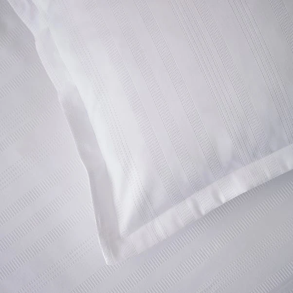 Dorma Purity Staunton Waffle Stripe White 100% Cotton Duvet Cover And Pillowcase Set 5 Dorma Purity Staunton Waffle Stripe White 100% Cotton Duvet Cover And Pillowcase Set - Image 3