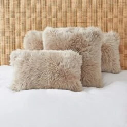 Dorma Natural Sheepskin Boudoir Cushion 8 Dorma Natural Sheepskin Boudoir Cushion -Lollipop 30728463 alt03