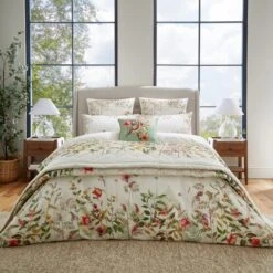 Dorma Rambling Rose Cream Cotton Bedspread -Lollipop 30827773 alt01