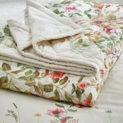 Dorma Rambling Rose Cream Cotton Bedspread -Lollipop 30827774 alt03