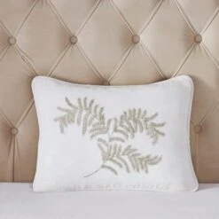 Dorma Beaded Leaf Rectangular Cushion
