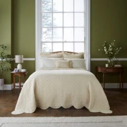 Dorma Soft Scalloped Bedspread -Lollipop 30927661