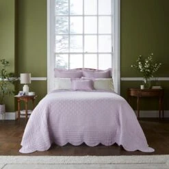 Dorma Soft Scalloped Bedspread -Lollipop 30927697
