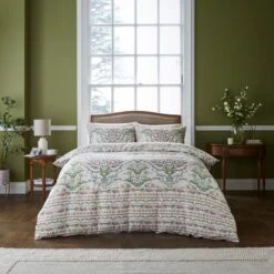 Dorma Botanical Panel Duvet Cover & Pillowcase Set -Lollipop 30931198